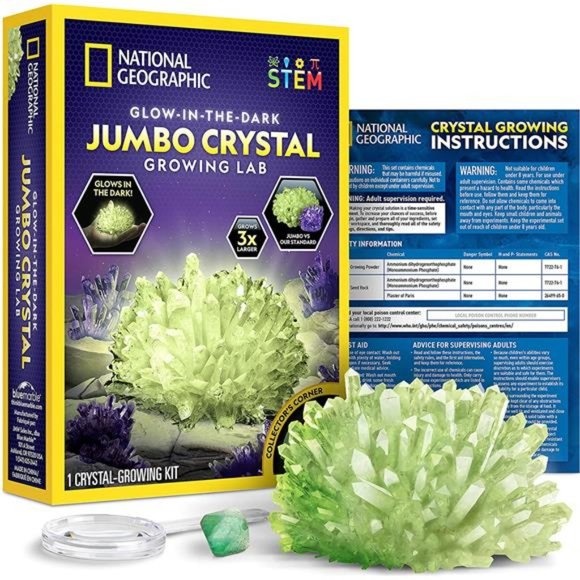 Jumbo Crystal Growing Kit - Grow a Giant Glow in the Dark Crystal in a Few Days - Picture 1 of 6